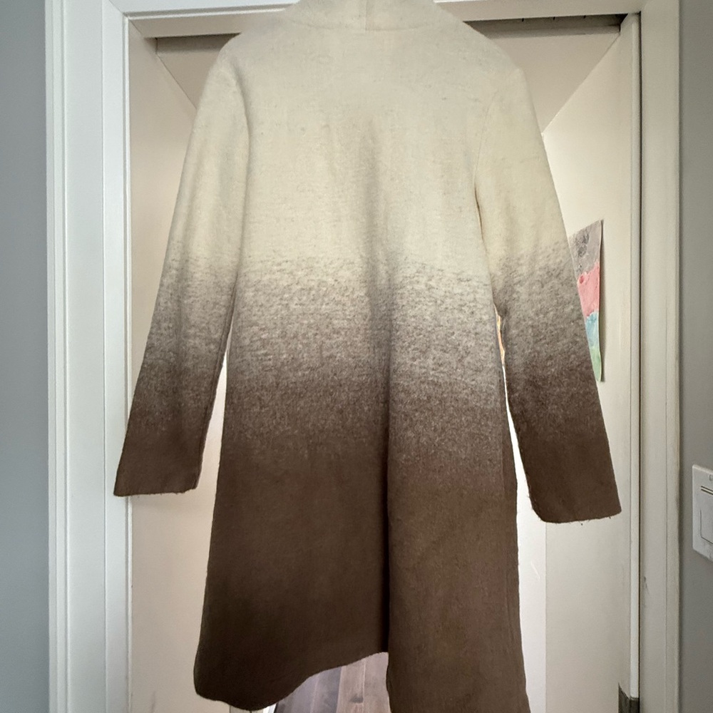 BB Dakota Women's Ombré Wool Coat - Cream and Brown
